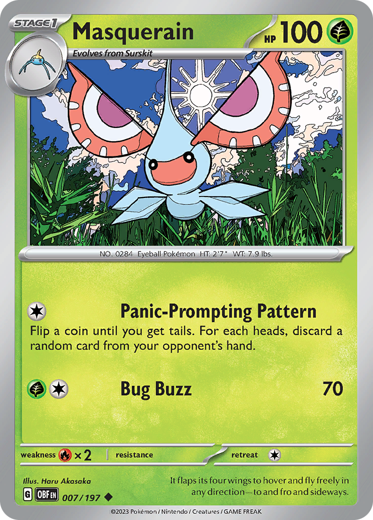 Masquerain (007/197) [Scarlet & Violet: Obsidian Flames] - Pokémon - Card Brawlers | Quebec | Canada |
