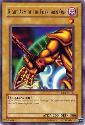 Right Arm of the Forbidden One [DB1-EN137] Common - Yu-Gi-Oh! - Card Brawlers | Quebec | Canada |