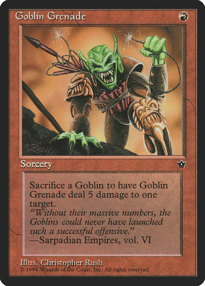 Goblin Grenade (Christopher Rush) [Fallen Empires] - Magic: The Gathering - Card Brawlers | Quebec | Canada |