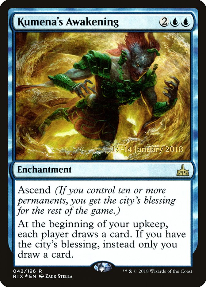 Kumena's Awakening [Rivals of Ixalan Prerelease Promos] - Magic: The Gathering - Card Brawlers | Quebec | Canada |