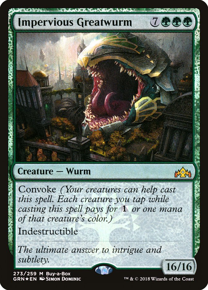 Impervious Greatwurm (Buy-A-Box) [Guilds of Ravnica] - Magic: The Gathering - Card Brawlers | Quebec | Canada |