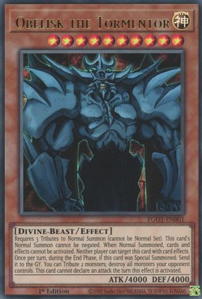 Obelisk the Tormentor [EGO1-EN001] Ultra Rare - Yu-Gi-Oh! - Card Brawlers | Quebec | Canada |
