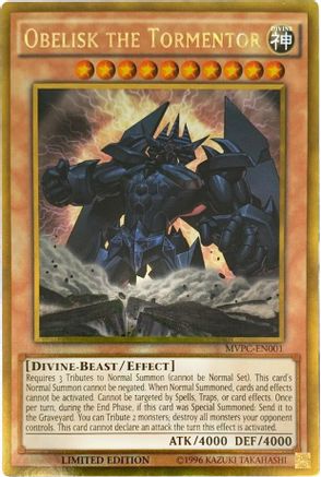 Obelisk the Tormentor (DVD Promo) [MVPC-EN001] Gold Rare - Yu-Gi-Oh! - Card Brawlers | Quebec | Canada |