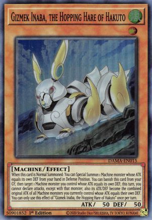 Gizmek Inaba, the Hopping Hare of Hakuto [DAMA-EN015] Super Rare - Yu-Gi-Oh! - Card Brawlers | Quebec | Canada |