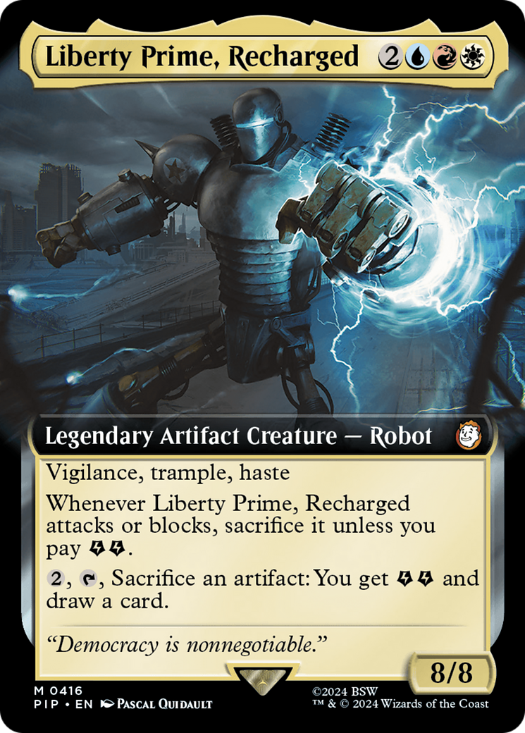 Liberty Prime, Recharged (Extended Art) [Fallout] - Magic: The Gathering - Card Brawlers | Quebec | Canada |