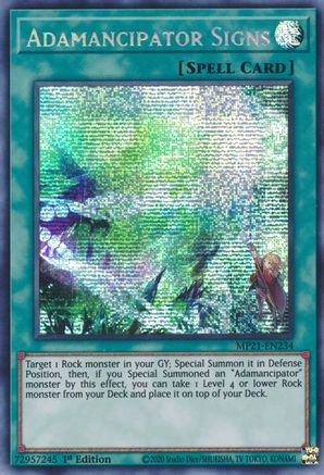 Adamancipator Signs [MP21-EN234] Prismatic Secret Rare - Yu-Gi-Oh! - Card Brawlers | Quebec | Canada |