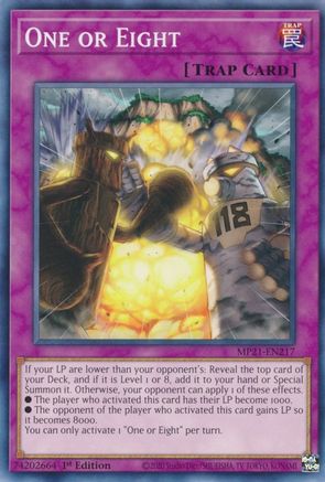 One or Eight [MP21-EN217] Common - Yu-Gi-Oh! - Card Brawlers | Quebec | Canada |