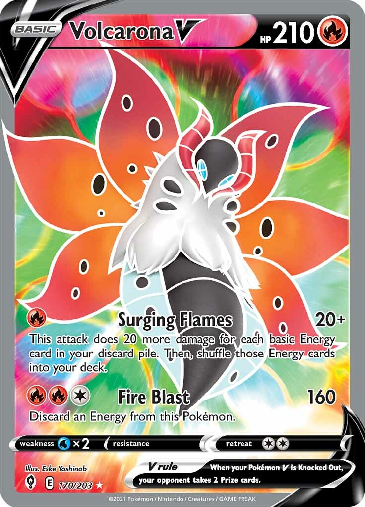 Volcarona V (170/203) [Sword & Shield: Evolving Skies] - Pokémon - Card Brawlers | Quebec | Canada |
