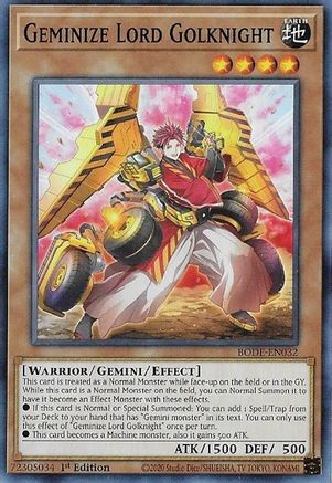 Geminize Lord Golknight [BODE-EN032] Common - Yu-Gi-Oh! - Card Brawlers | Quebec | Canada |