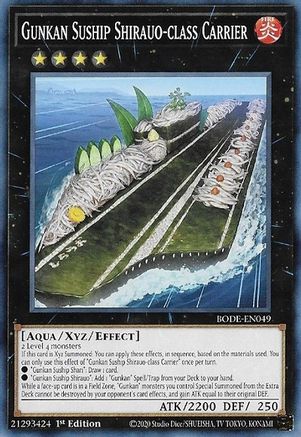 Gunkan Suship Shirauo-class Carrier [BODE-EN049] Common - Yu-Gi-Oh! - Card Brawlers | Quebec | Canada |