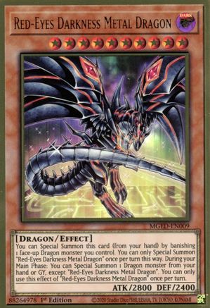 Red-Eyes Darkness Metal Dragon (Alternate Art) [MGED-EN009] Gold Rare - Yu-Gi-Oh! - Card Brawlers | Quebec | Canada |