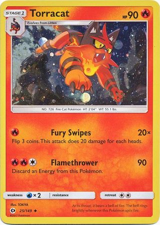 Torracat (25/149) (Cosmos Holo) [Sun & Moon: Base Set] - Pokémon - Card Brawlers | Quebec | Canada |