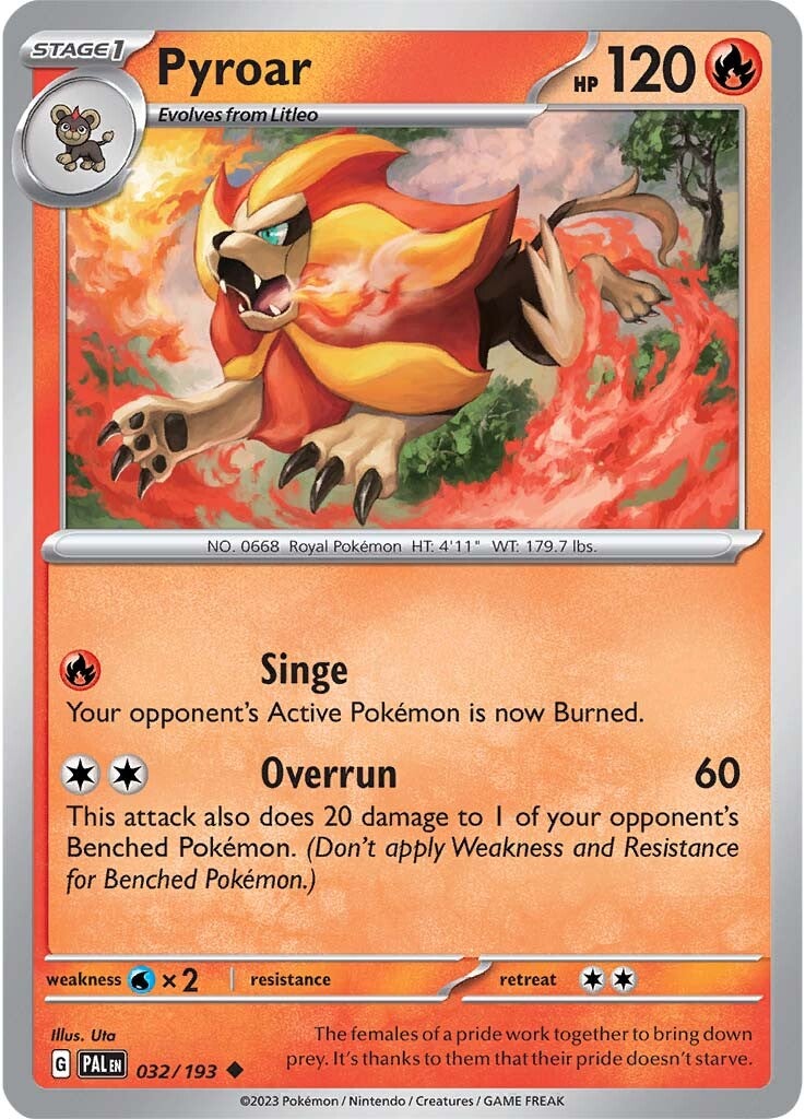 Pyroar (032/193) [Scarlet & Violet: Paldea Evolved] - Pokémon - Card Brawlers | Quebec | Canada |