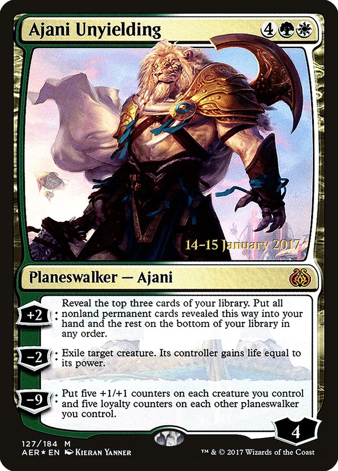 Ajani Unyielding [Aether Revolt Prerelease Promos] - Magic: The Gathering - Card Brawlers | Quebec | Canada |