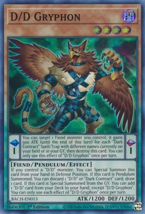 D/D Gryphon [BACH-EN013] Super Rare - Yu-Gi-Oh! - Card Brawlers | Quebec | Canada |