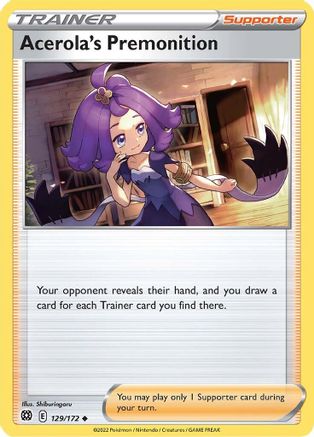 Acerola's Premonition (129/172) [Sword & Shield: Brilliant Stars] - Pokémon - Card Brawlers | Quebec | Canada |