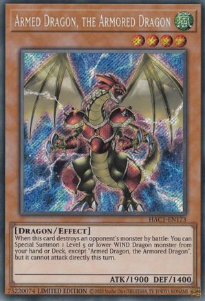 Armed Dragon, the Armored Dragon [HAC1-EN173] Secret Rare