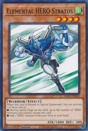Elemental HERO Stratos [HAC1-EN015] Common - Yu-Gi-Oh! - Card Brawlers | Quebec | Canada |