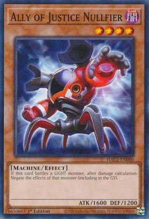 Ally of Justice Nullfier [HAC1-EN080] Common - Yu-Gi-Oh! - Card Brawlers | Quebec | Canada |