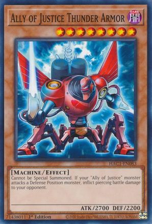Ally of Justice Thunder Armor [HAC1-EN083] Common - Yu-Gi-Oh! - Card Brawlers | Quebec | Canada |
