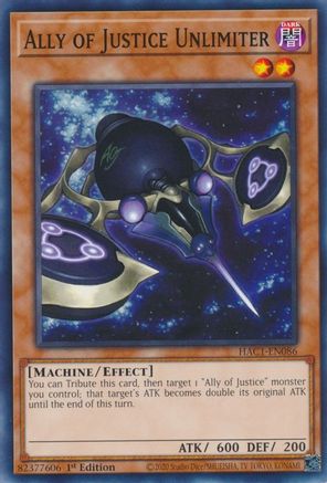 Ally of Justice Unlimiter [HAC1-EN086] Common - Yu-Gi-Oh! - Card Brawlers | Quebec | Canada |
