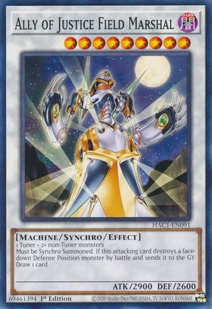 Ally of Justice Field Marshal [HAC1-EN091] Common - Yu-Gi-Oh! - Card Brawlers | Quebec | Canada |