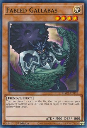 Fabled Gallabas [HAC1-EN126] Common - Yu-Gi-Oh! - Card Brawlers | Quebec | Canada |