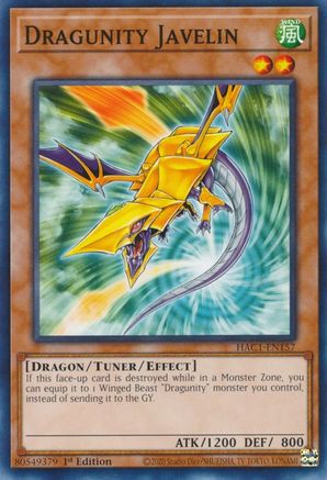 Dragunity Javelin [HAC1-EN157] Common - Yu-Gi-Oh! - Card Brawlers | Quebec | Canada |