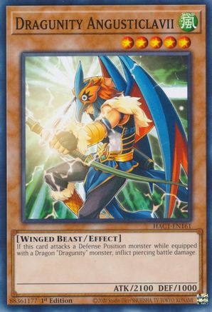 Dragunity Angusticlavii [HAC1-EN161] Common - Yu-Gi-Oh! - Card Brawlers | Quebec | Canada |