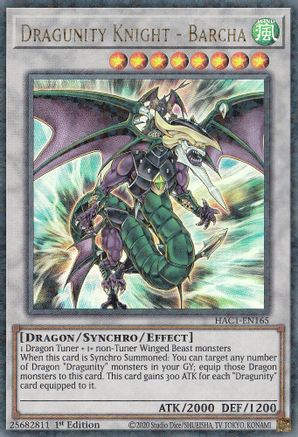Dragunity Knight - Barcha (Duel Terminal) [HAC1-EN165] Parallel Rare - Yu-Gi-Oh! - Card Brawlers | Quebec | Canada |