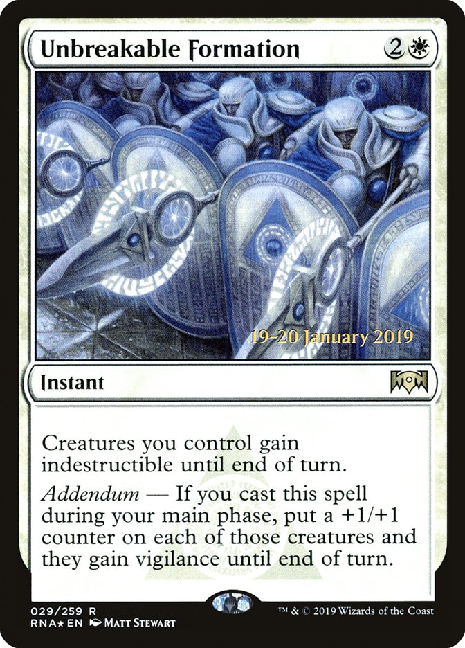 Unbreakable Formation [Ravnica Allegiance Prerelease Promos] - Magic: The Gathering - Card Brawlers | Quebec | Canada |