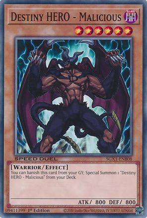 Destiny HERO - Malicious [SGX1-ENB08] Common - Yu-Gi-Oh! - Card Brawlers | Quebec | Canada |