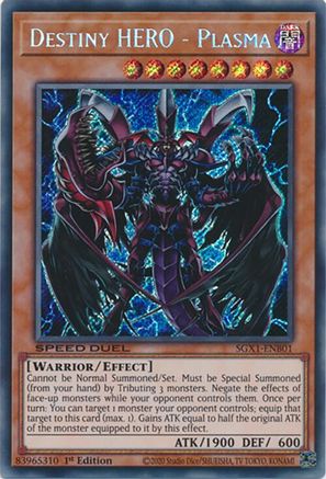 Destiny HERO - Plasma [SGX1-ENB01] Secret Rare - Yu-Gi-Oh! - Card Brawlers | Quebec | Canada |
