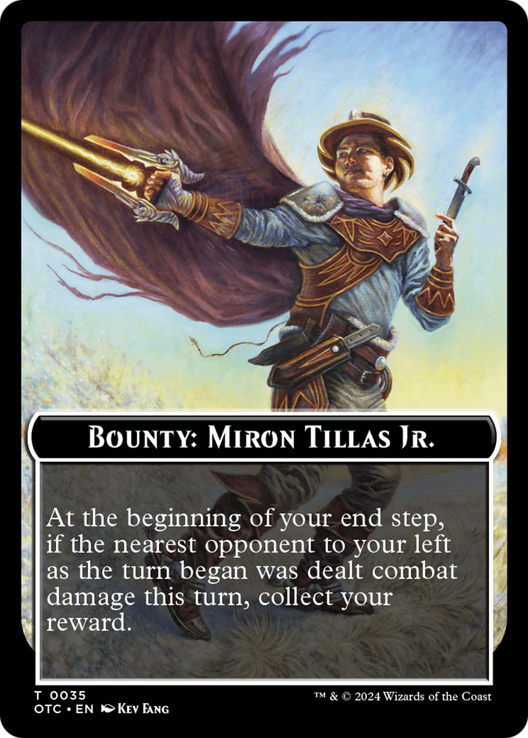 Bounty: Miron Tillas Jr. // Bounty Rules Double-Sided Token [Outlaws of Thunder Junction Commander Tokens] - Magic: The Gathering - Card Brawlers | Quebec | Canada |