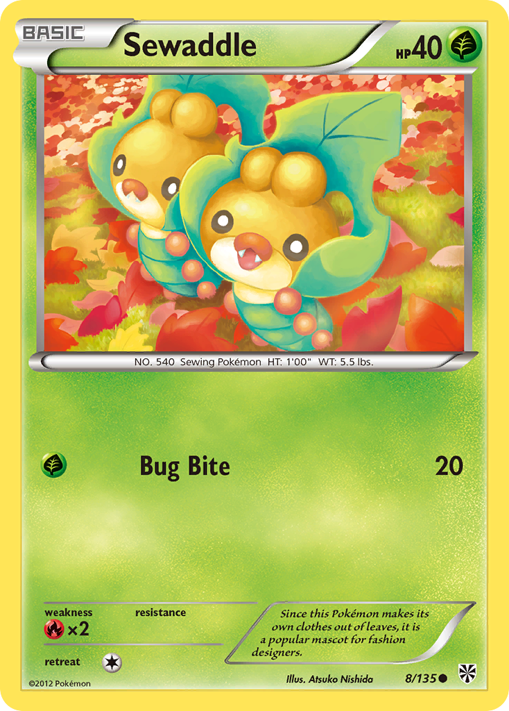 Sewaddle (8/135) [Black & White: Plasma Storm] - Pokémon - Card Brawlers | Quebec | Canada |