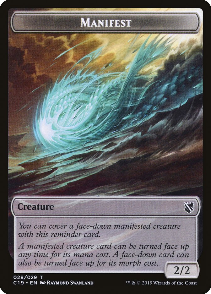 Saproling // Manifest Double-Sided Token [Commander 2019 Tokens] - Magic: The Gathering - Card Brawlers | Quebec | Canada |