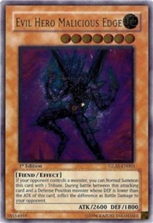 Evil Hero Malicious Edge [GLAS-EN003] Ultimate Rare - Yu-Gi-Oh! - Card Brawlers | Quebec | Canada |