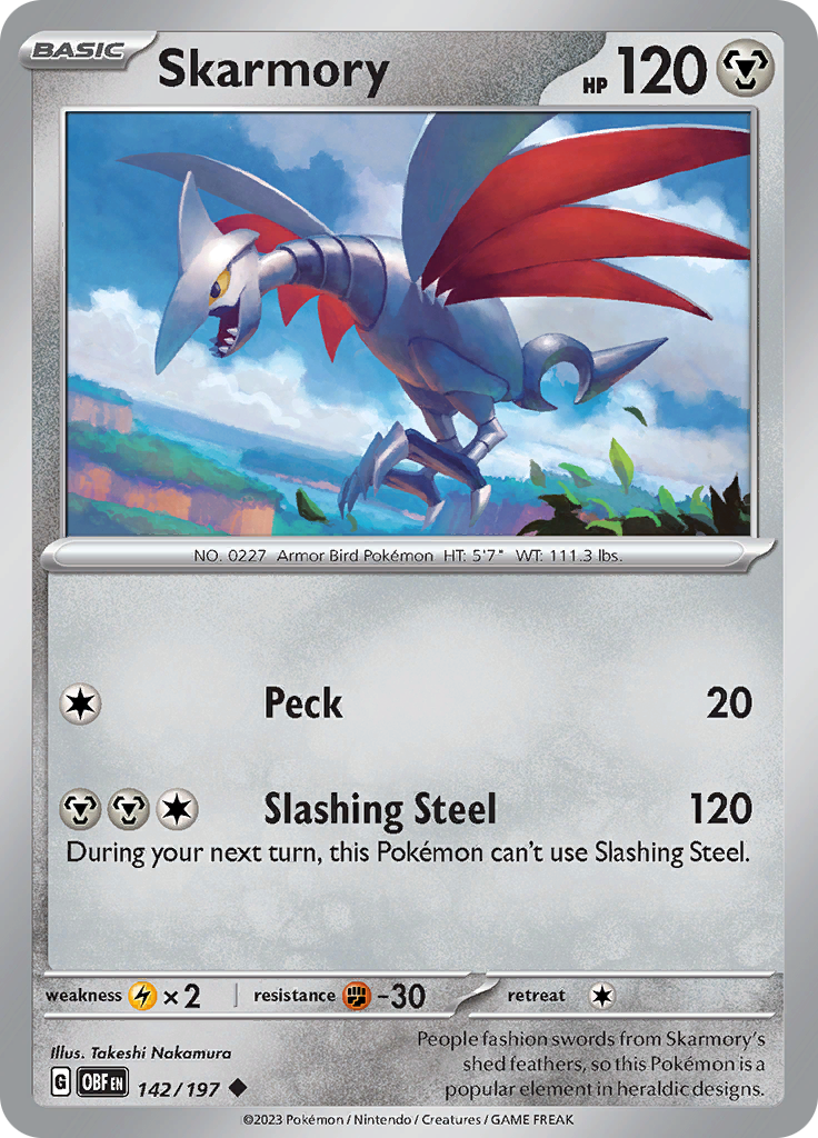 Skarmory (142/197) [Scarlet & Violet: Obsidian Flames] - Pokémon - Card Brawlers | Quebec | Canada |