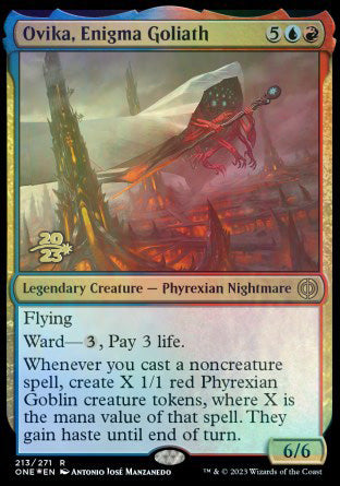Ovika, Enigma Goliath [Phyrexia: All Will Be One Prerelease Promos] - Magic: The Gathering - Card Brawlers | Quebec | Canada |