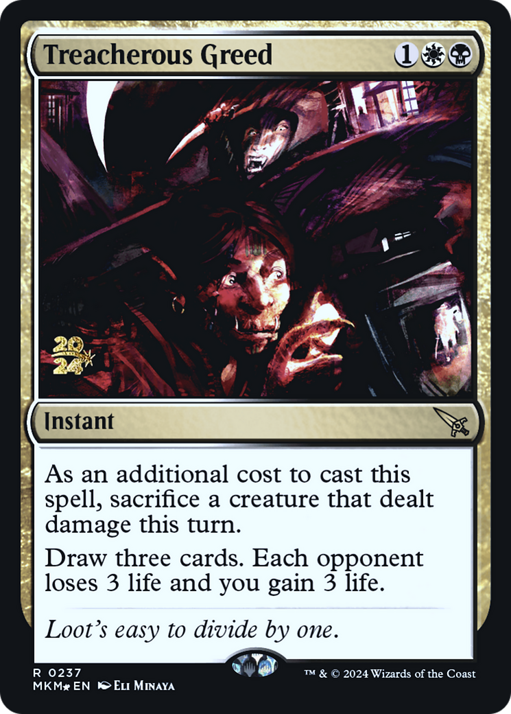 Treacherous Greed [Murders at Karlov Manor Prerelease Promos] - Magic: The Gathering - Card Brawlers | Quebec | Canada |