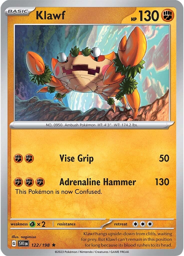 Klawf (122/198) [Scarlet & Violet: Base Set] - Pokémon - Card Brawlers | Quebec | Canada |