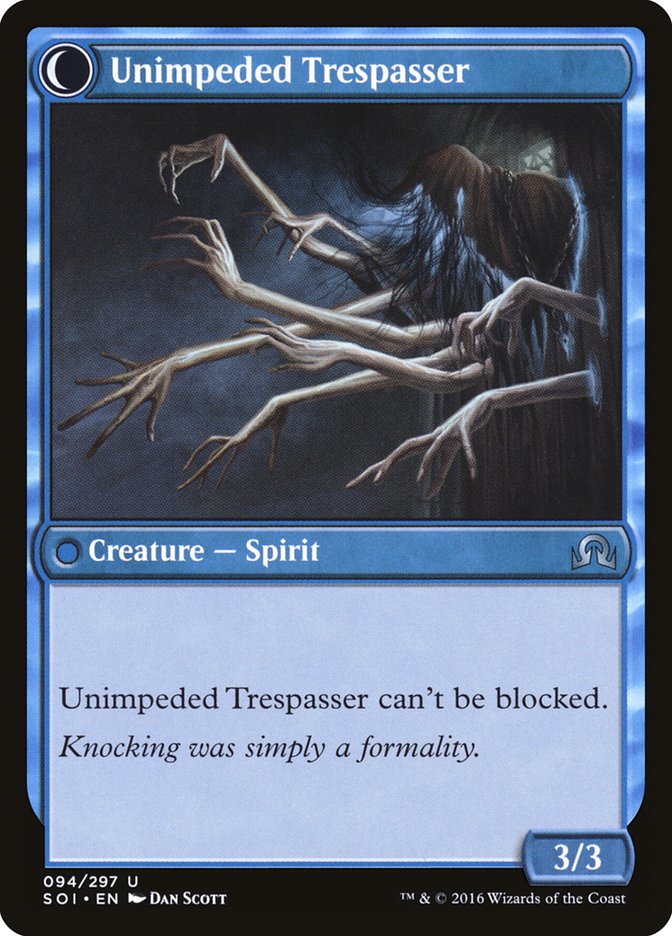 Uninvited Geist // Unimpeded Trespasser [Shadows over Innistrad] - Magic: The Gathering - Card Brawlers | Quebec | Canada |
