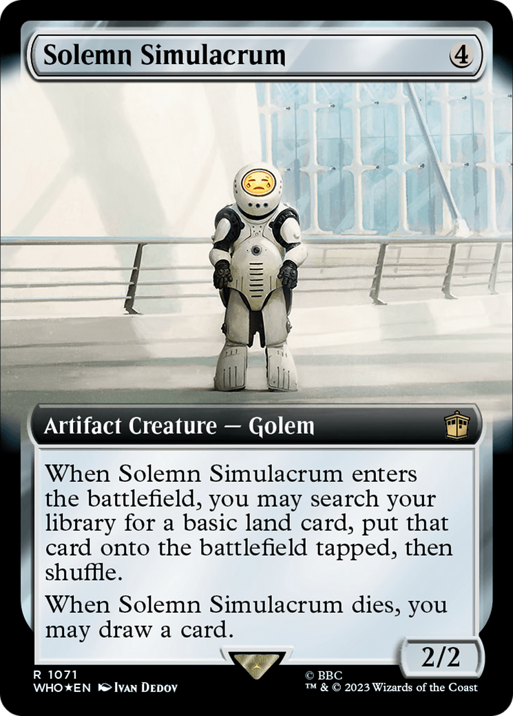 Solemn Simulacrum (Extended Art) (Surge Foil) [Doctor Who] - Magic: The Gathering - Card Brawlers | Quebec | Canada |