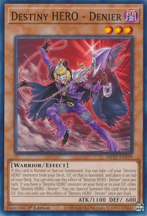 Destiny HERO - Denier [MP22-EN199] Common - Yu-Gi-Oh! - Card Brawlers | Quebec | Canada |