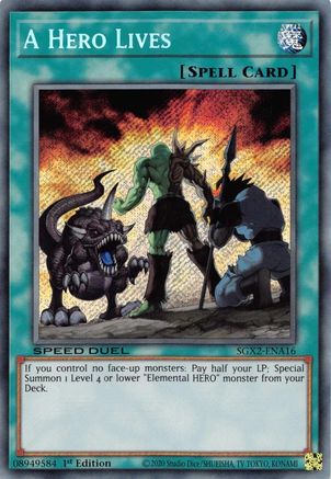 A Hero Lives [SGX2-ENA16] Secret Rare - Yu-Gi-Oh! - Card Brawlers | Quebec | Canada |