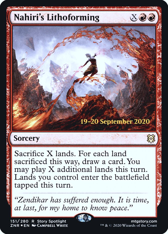 Nahiri's Lithoforming [Zendikar Rising Prerelease Promos] - Magic: The Gathering - Card Brawlers | Quebec | Canada |