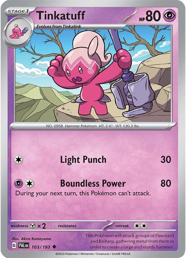 Tinkatuff (103/193) [Scarlet & Violet: Paldea Evolved] - Pokémon - Card Brawlers | Quebec | Canada |