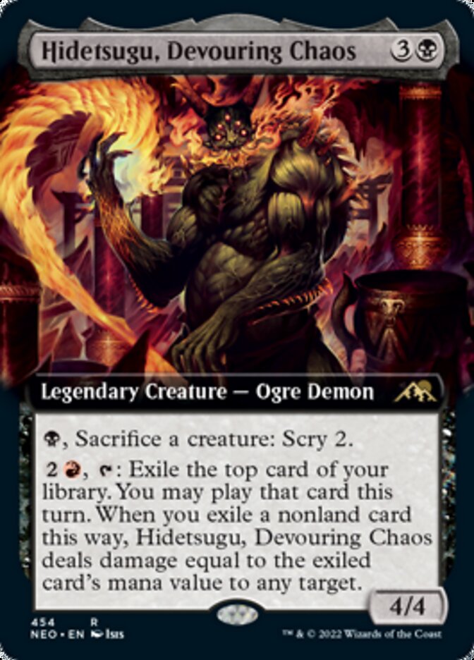 Hidetsugu, Devouring Chaos (Extended Art) [Kamigawa: Neon Dynasty] - Magic: The Gathering - Card Brawlers | Quebec | Canada |