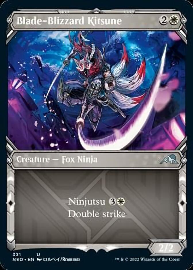 Blade-Blizzard Kitsune (Showcase Ninja) [Kamigawa: Neon Dynasty] - Magic: The Gathering - Card Brawlers | Quebec | Canada |