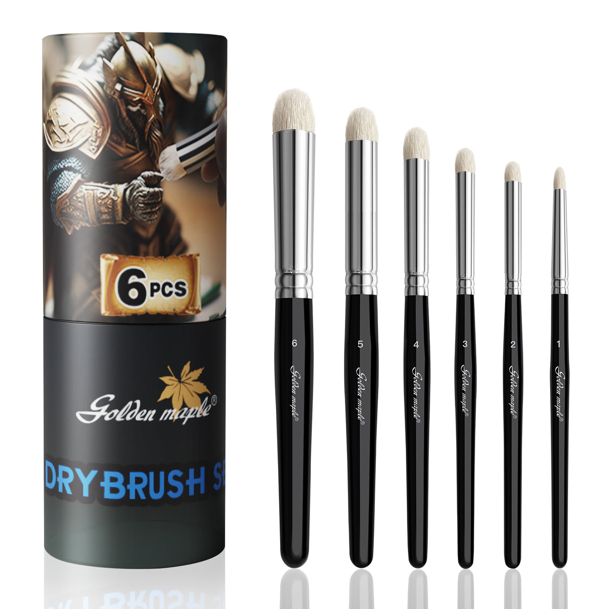 Golden Maple - Paint Bursh Set - Premium Drybrush - 6pcs